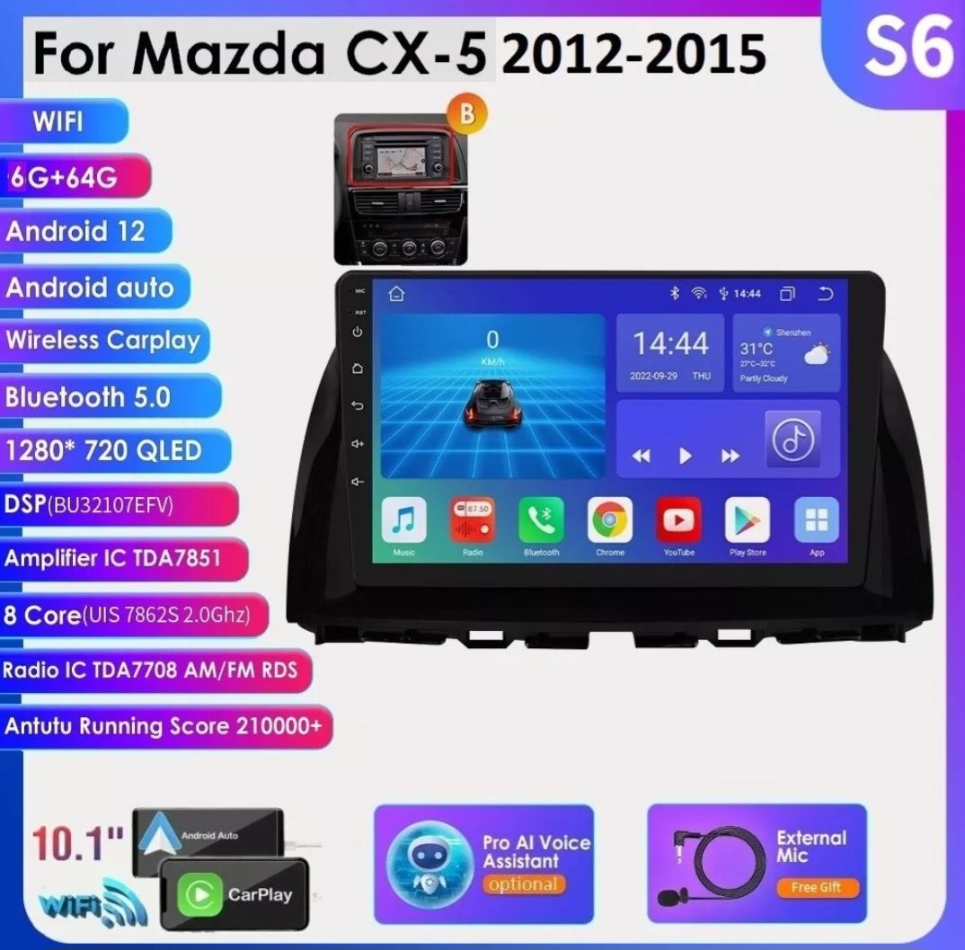 Radio android GPS Mazda CX-5 2013 - 2015 Android 12