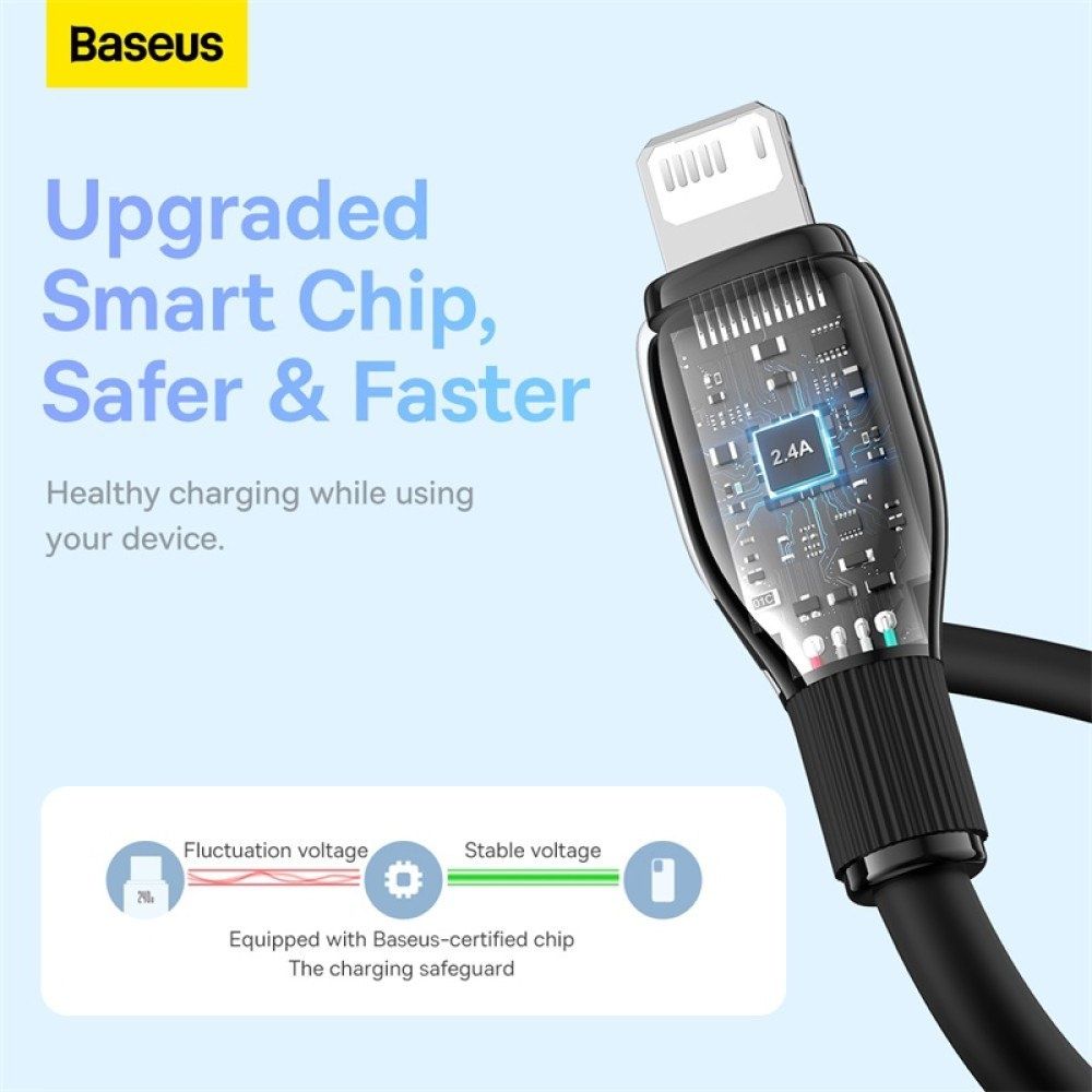 Кабель з чіпом Baseus 1.2M USB to Lightning 2.4A Швидка Зарядка iPhone