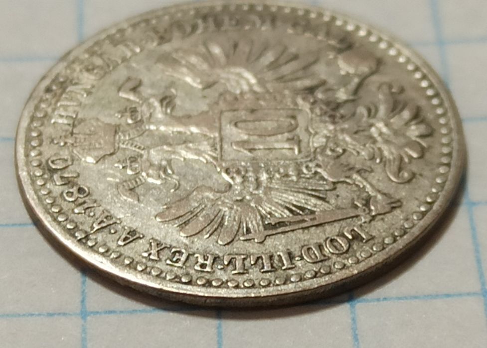 Монета 10 крейцеров, 1870 год, Австро Венгерская империя