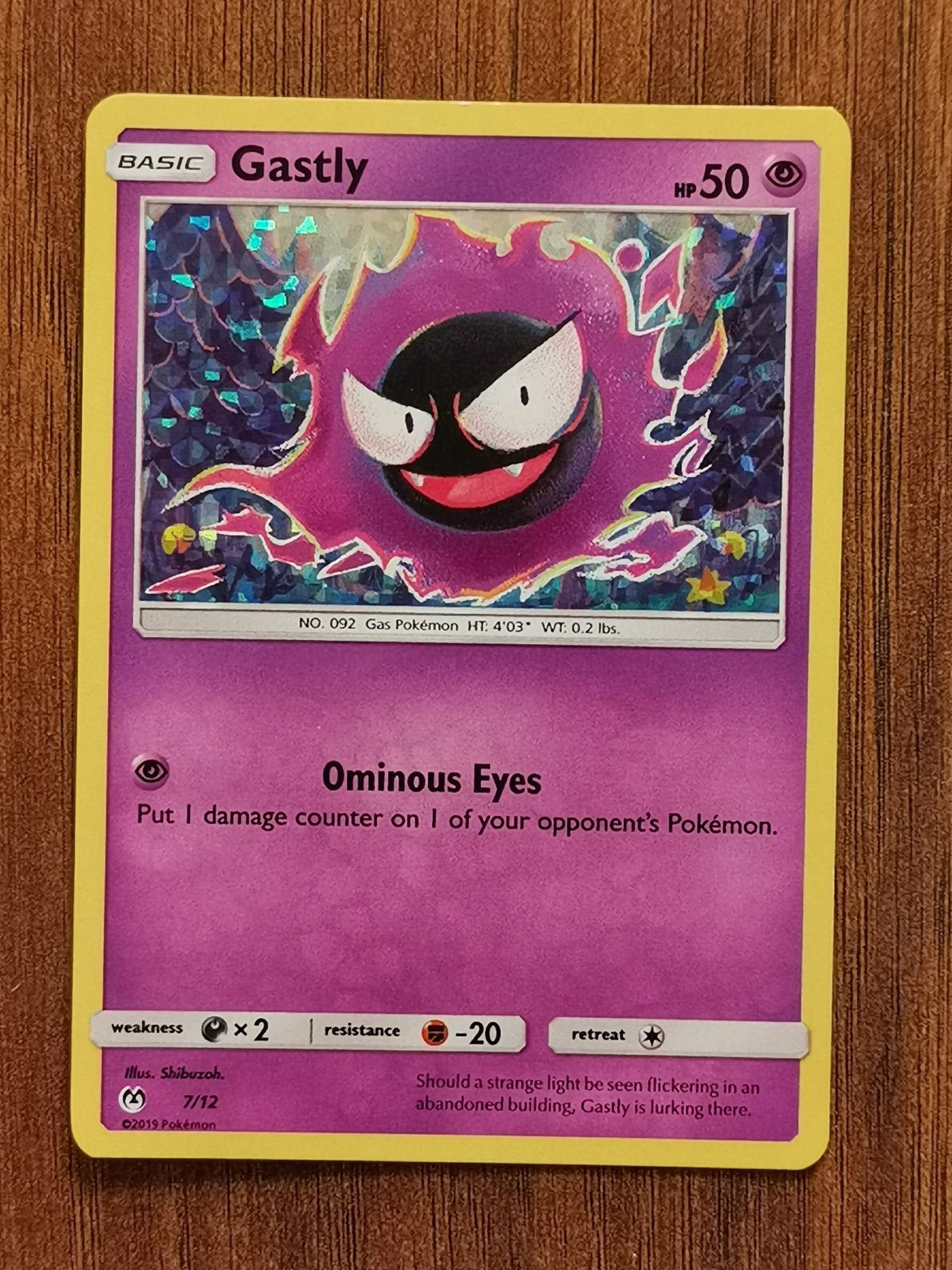 Karta Pokemon Gastly Holo Rare 2019 McDonald's