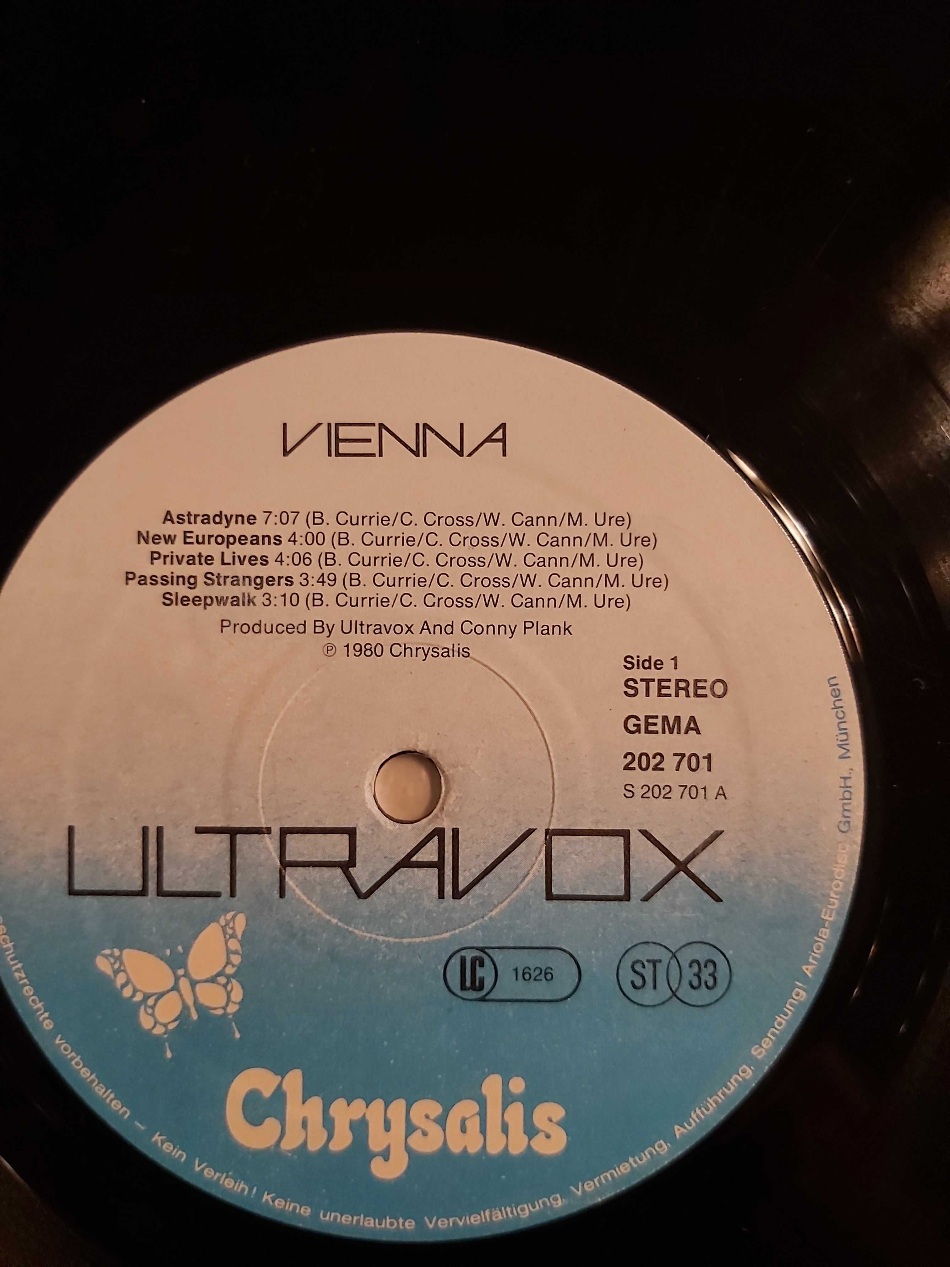 Płyta winylowa Ultravox "Vienna" 1-press z 1980 roku, cena 79 zł