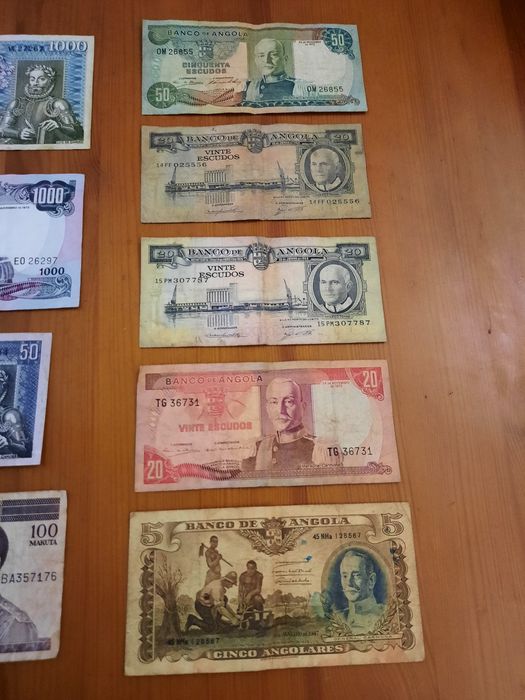 Notas de Angola ( colónia portuguesa) antigas