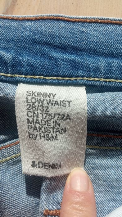 Jeansy skinny low waist dżinsy spodnie dżinsowe jeansowe przecierane