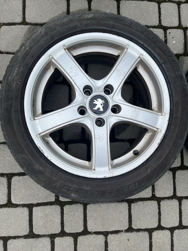 Alufelgi 5x108 16 cali Peugeot 208, 308, Citroen opony 195/55/16