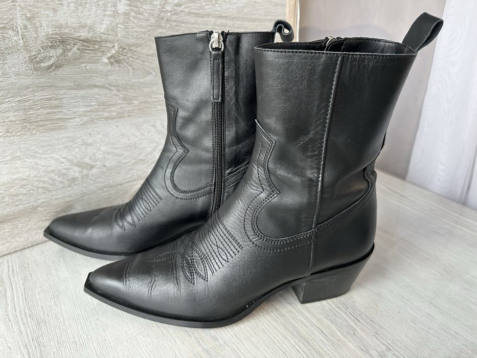 Ковбойки/козаки Zara, ід.стан, 39 р-р,шкіра