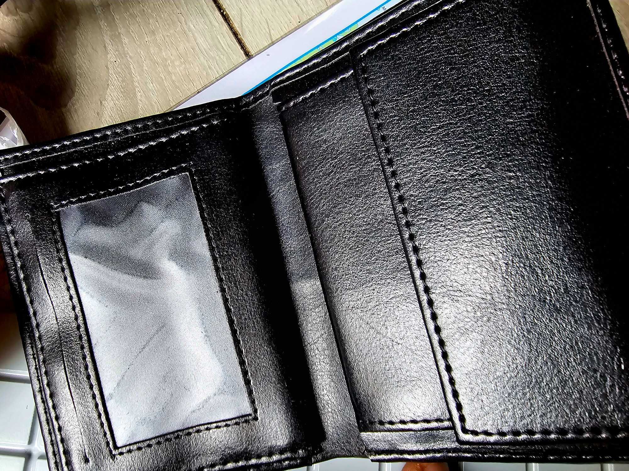 Czarny męski elegancki portfel AR&GE nowy Wyprzedaż