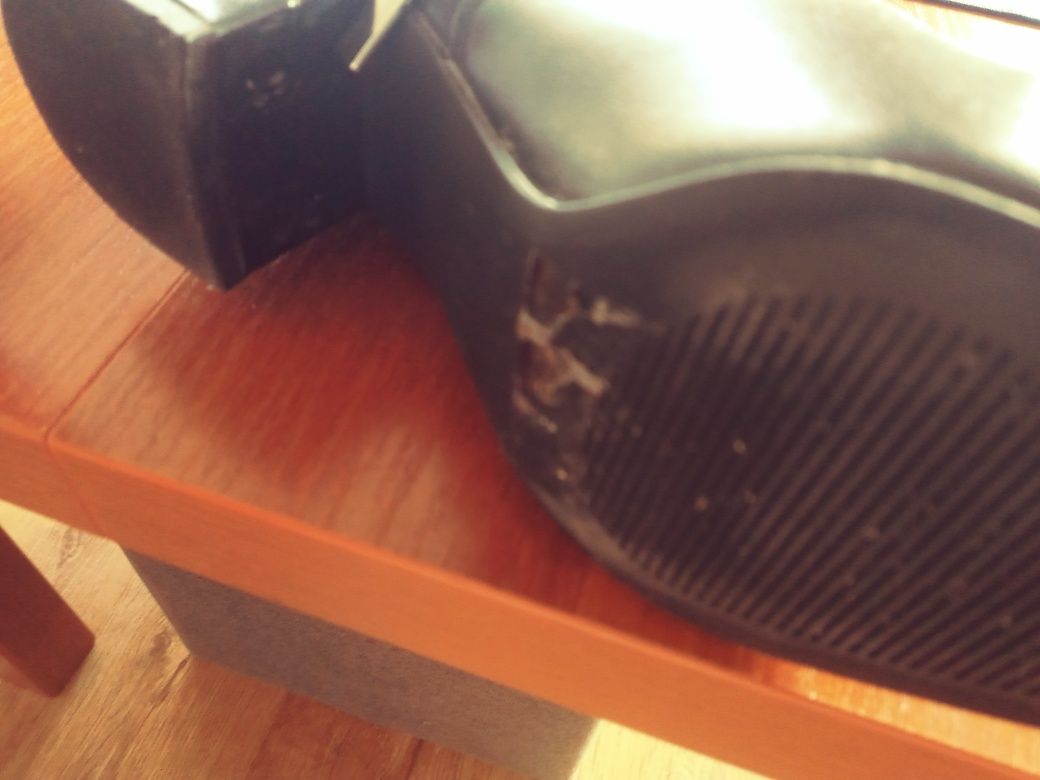 Botki czarne za kostke obcas 4cm primark