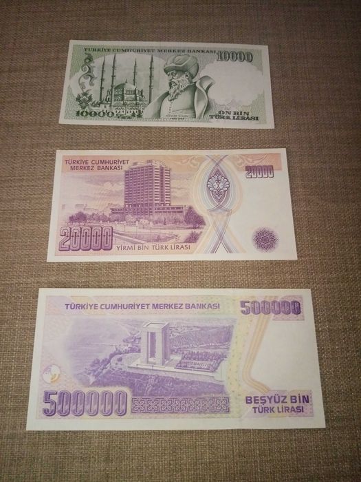 TURQUIA 9 NOTAS,4 NÃO CIRCULADAS 5 muito bem conservada, ver as fotos