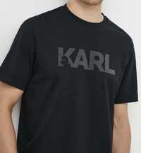 Мужские футболки Karl Lagerfild черная белая карл лагерфельд