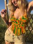 Crop-Top "Happy Hippie" em crochê 100% algodão