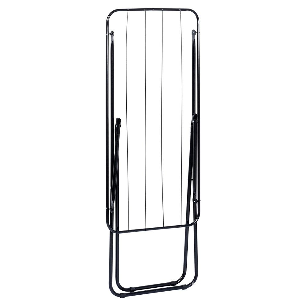 Suszarka na pranie metalowa czarna składana 93x43x88 cm