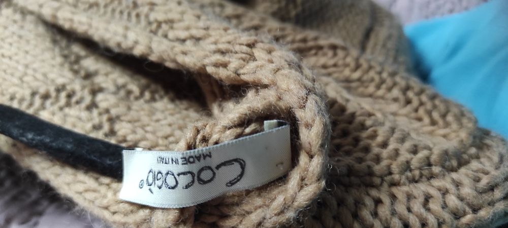 Ponczo narzutka szal kolor na metce