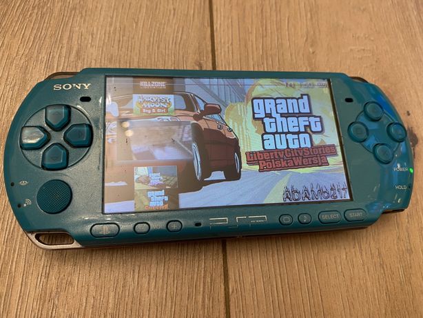 Sony playstation portable PSP 3004 seledynowe + 44 gry CFW