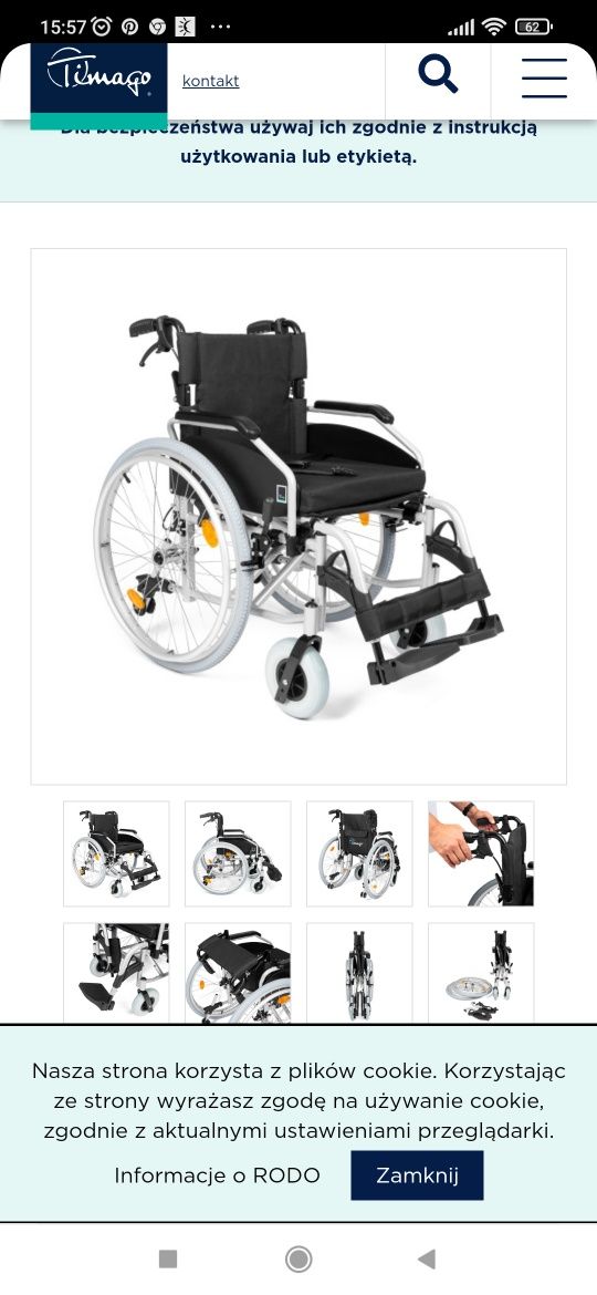 Wózek inwalidzki aluminiowy Timago