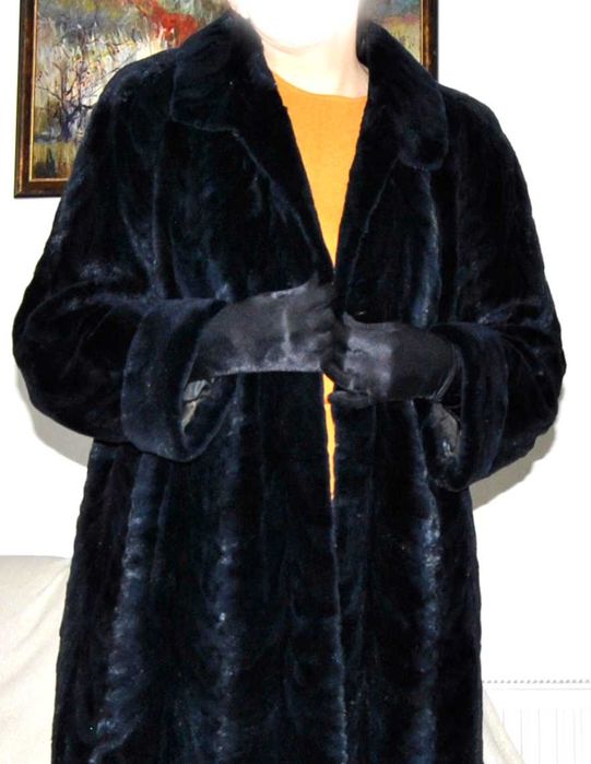 -- Futro z norek Granatowe Epilowane norki * Blue Velvet 42/46 --