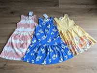 3pak sukienek sukienki letnie dla dziewczynki H&M nowe 110/116