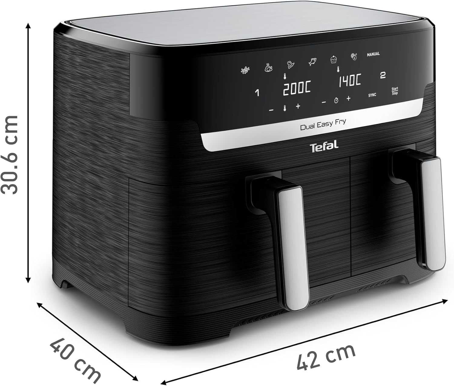 FRYTKOWNICA beztłuszczowa TEFAL air fryer - 2 SZUFLADY - mocna XXL