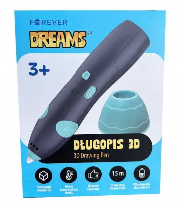 FOREVER Dreams Bezprzewodowy Kreatywny długopis 3D + 15 m Filamentów