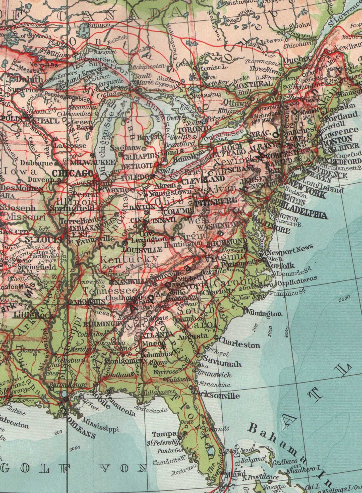 USA Stany Zjednoczone. Stara mapa 1928 r. autentyk