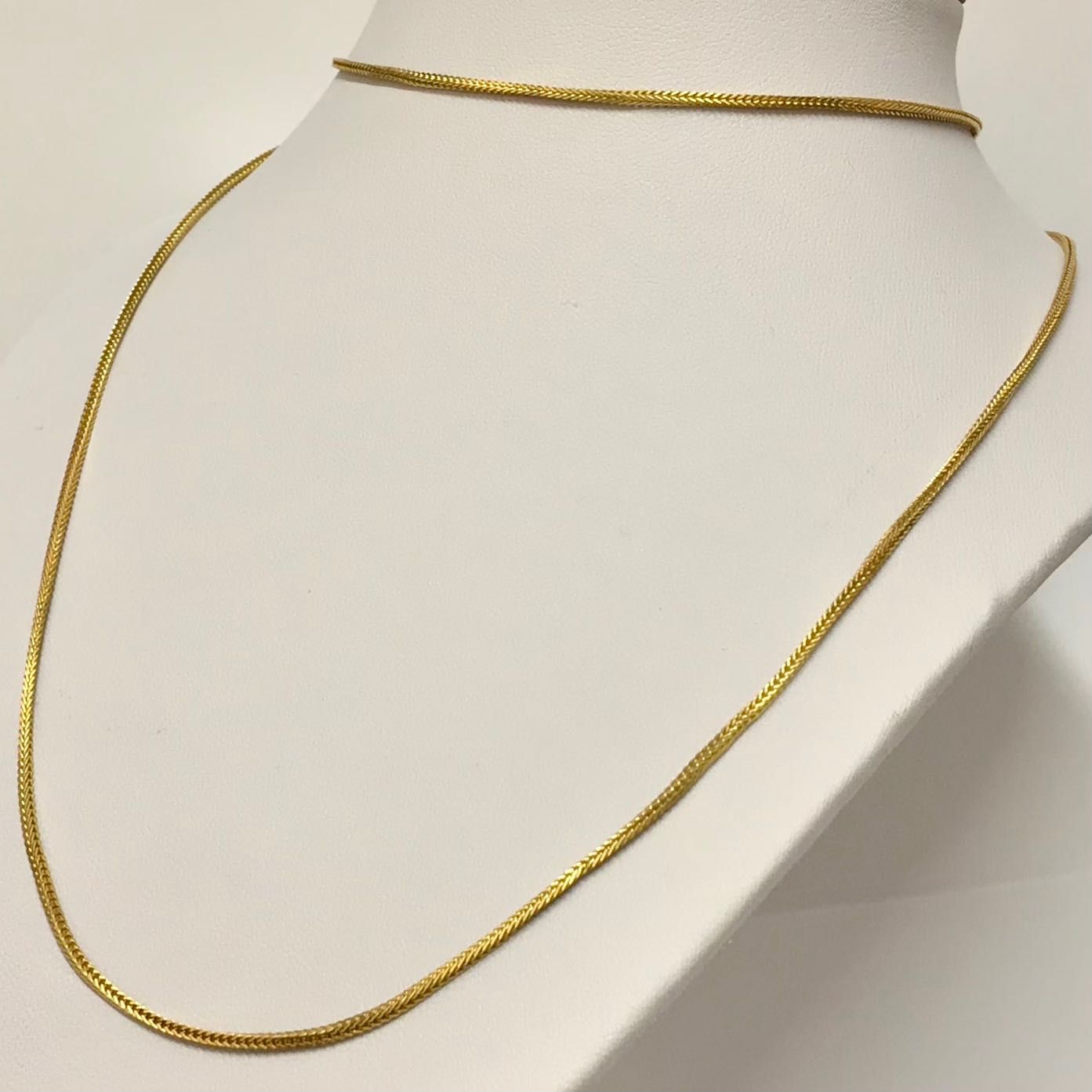 Złoty ŁAŃCUSZEK naszyjnik 18K cudny LISI OGON 70cm