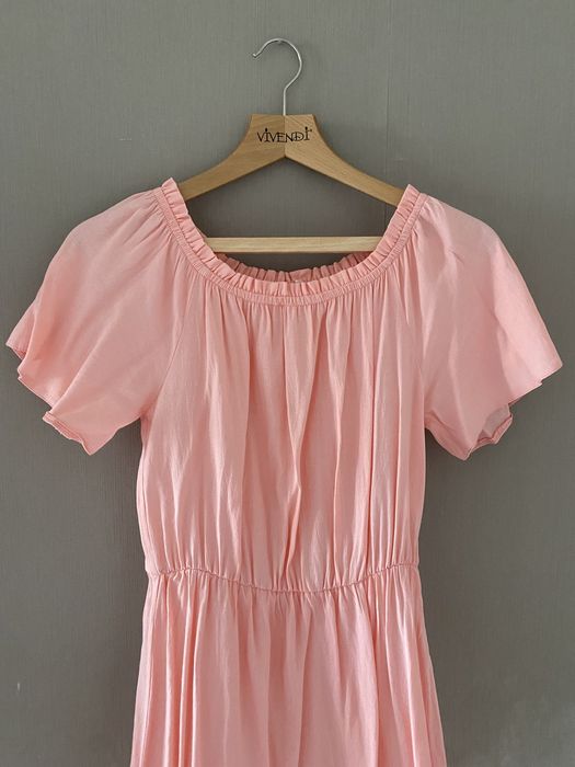 Рожева шифонова сукня з підкладом на резинці