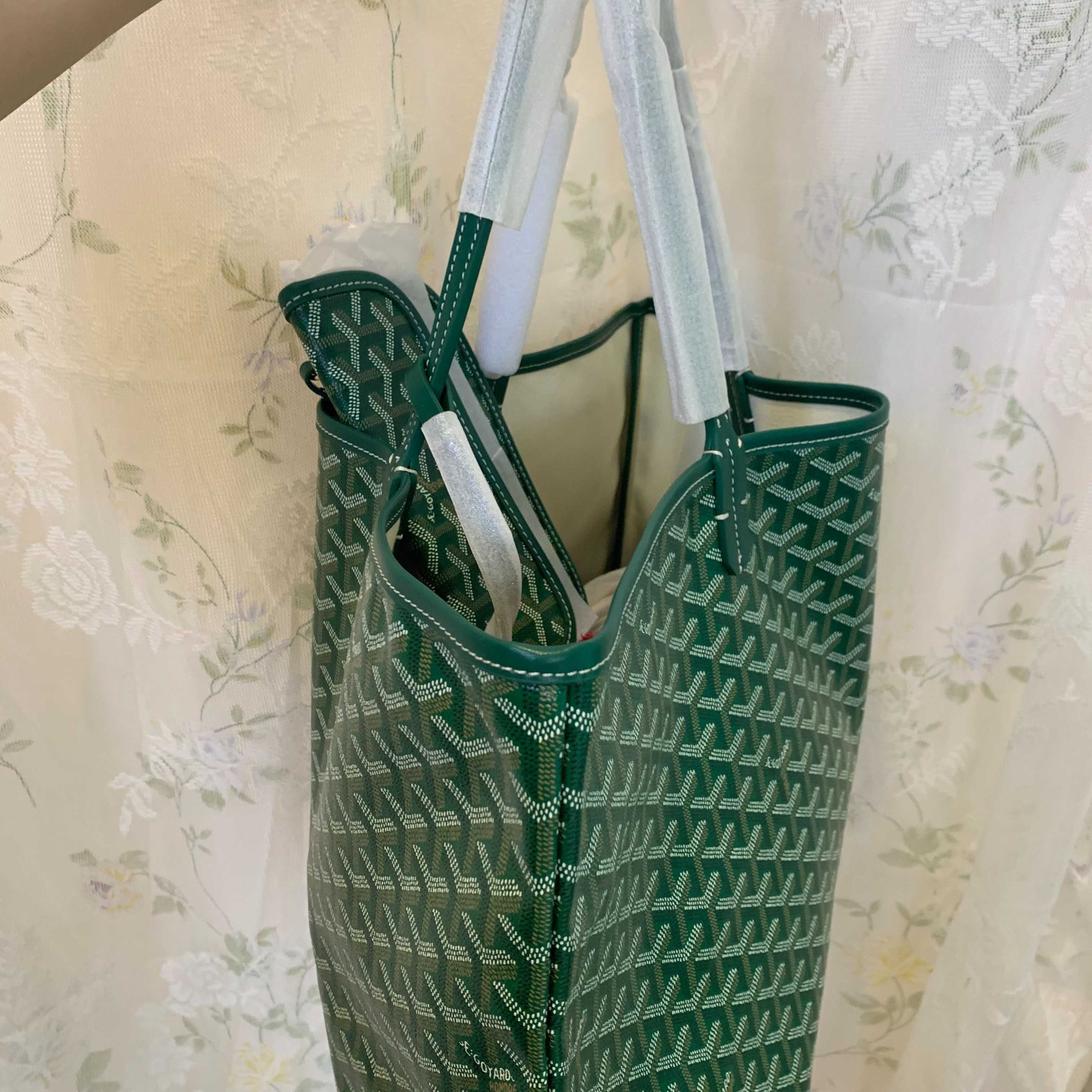 Goyard Saint Louis – Zielona Torba Shopper w Rozmiarze Średnim