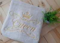 Ręcznik z haftem na prezent Queen, jakość, GRUBY, 70x140, Turcja
