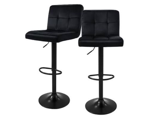 Bancos de bar pretos de veludo