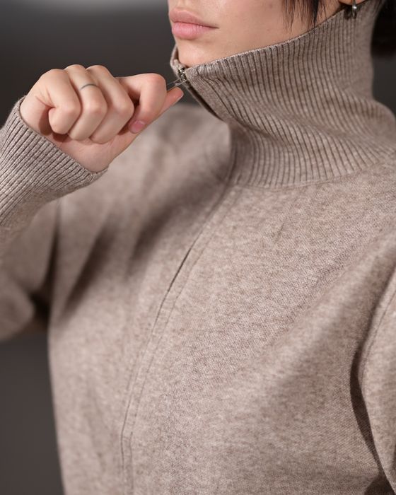 коплект вʼязаний жіночий кофта штани беж/трикотажный костюм зима