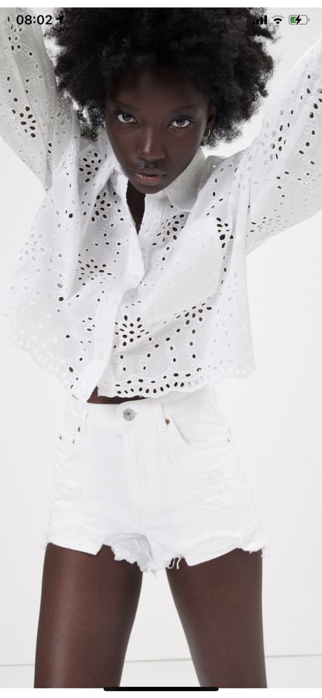 Zara шорти білі 34 розмір