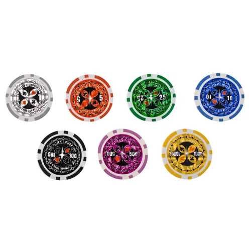 Poker - zestaw 500 żetonów w  metalowej walizce