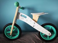 Drewniany rowerek biegowy Kinderkraft biegówka 12 cali regulowane sied