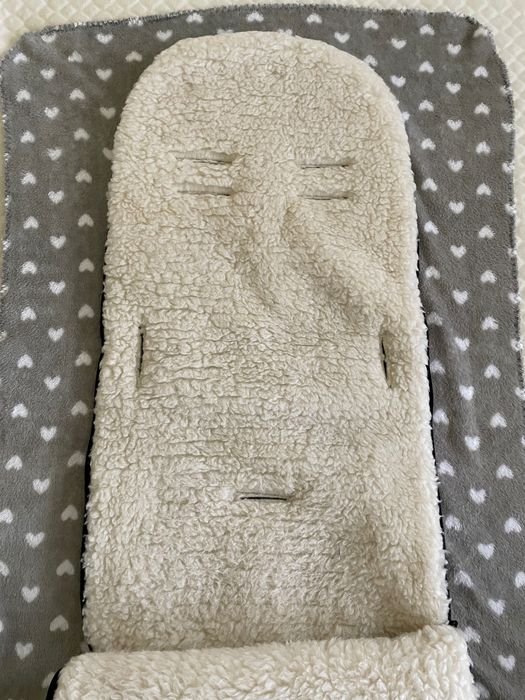 Śpiworek do wózka wełniany, wodoodporny, czarny