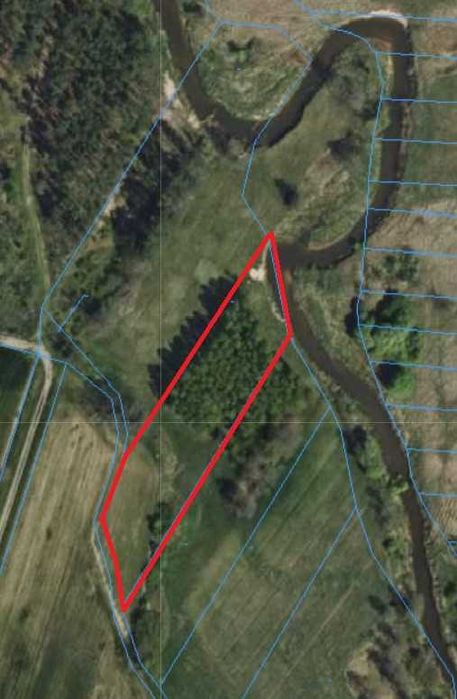 Działka z linią brzegową rzeki Grabia