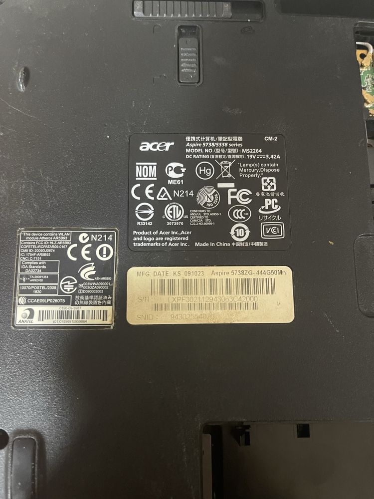 Pc portatel - Acer peças