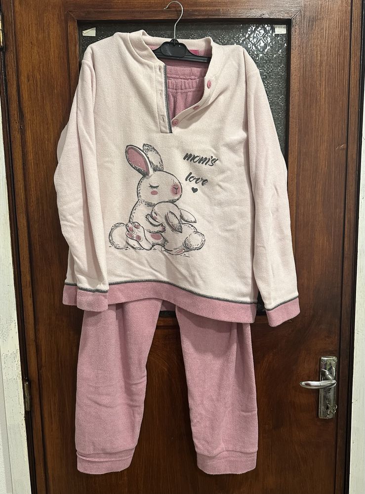pijama polar cor de rosa M