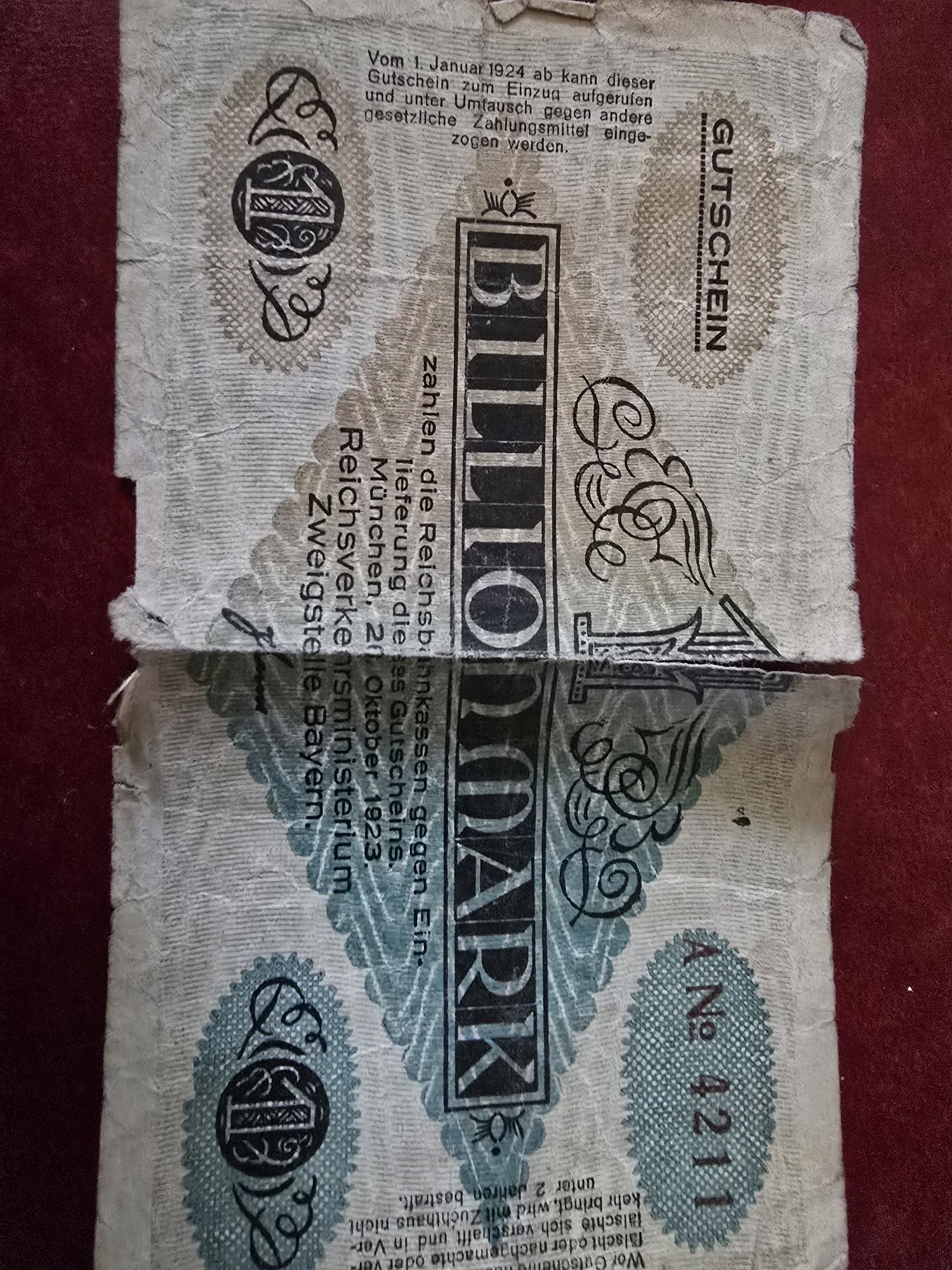 1 Bilion Mark 1923 Rzadkość