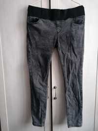 Tregginsy jeansy rurki jeansowe miękkie uciągliwe grafitowe ciążowe 40