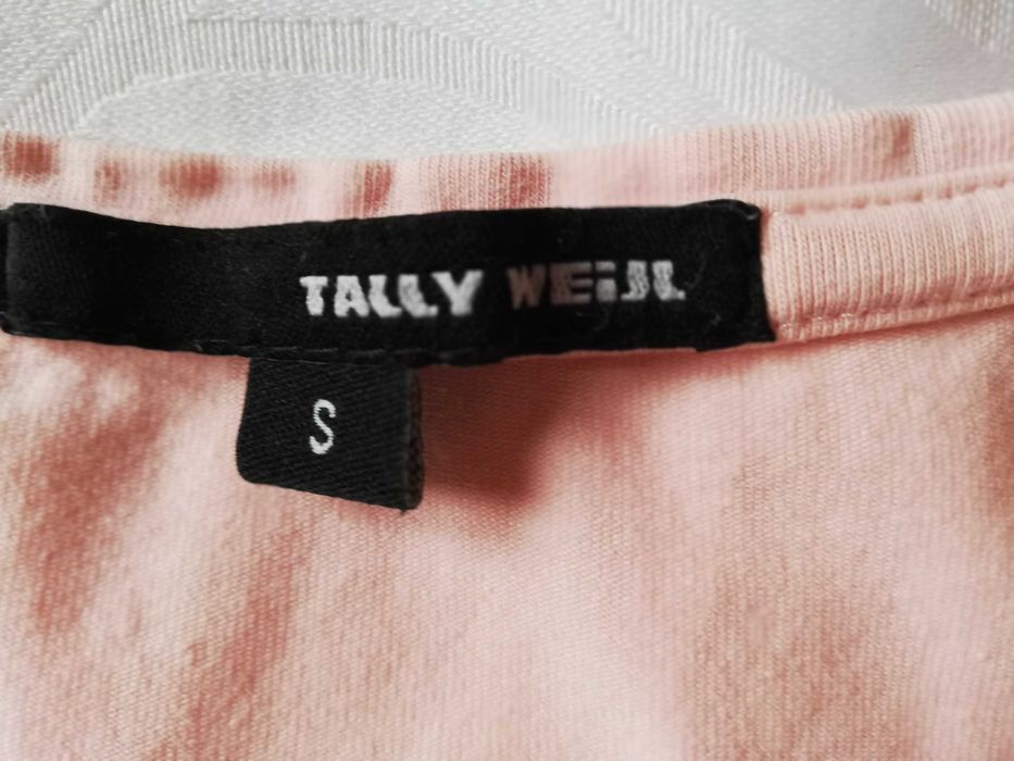 bluzka t-shirt damski taliowany S / 36 koszulka pudrowa TALLY WEiJL