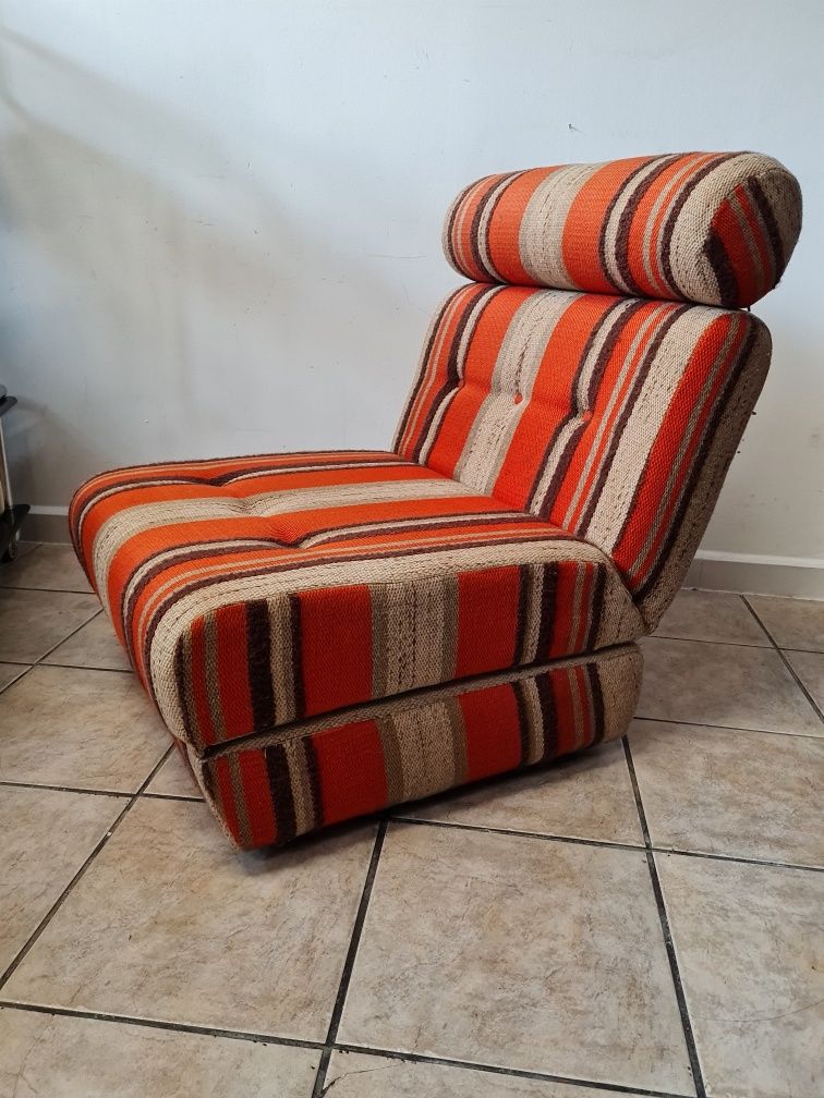 Fotel rozkładany, sofa jednoosobowa lata 70.vintage design,Mid-century