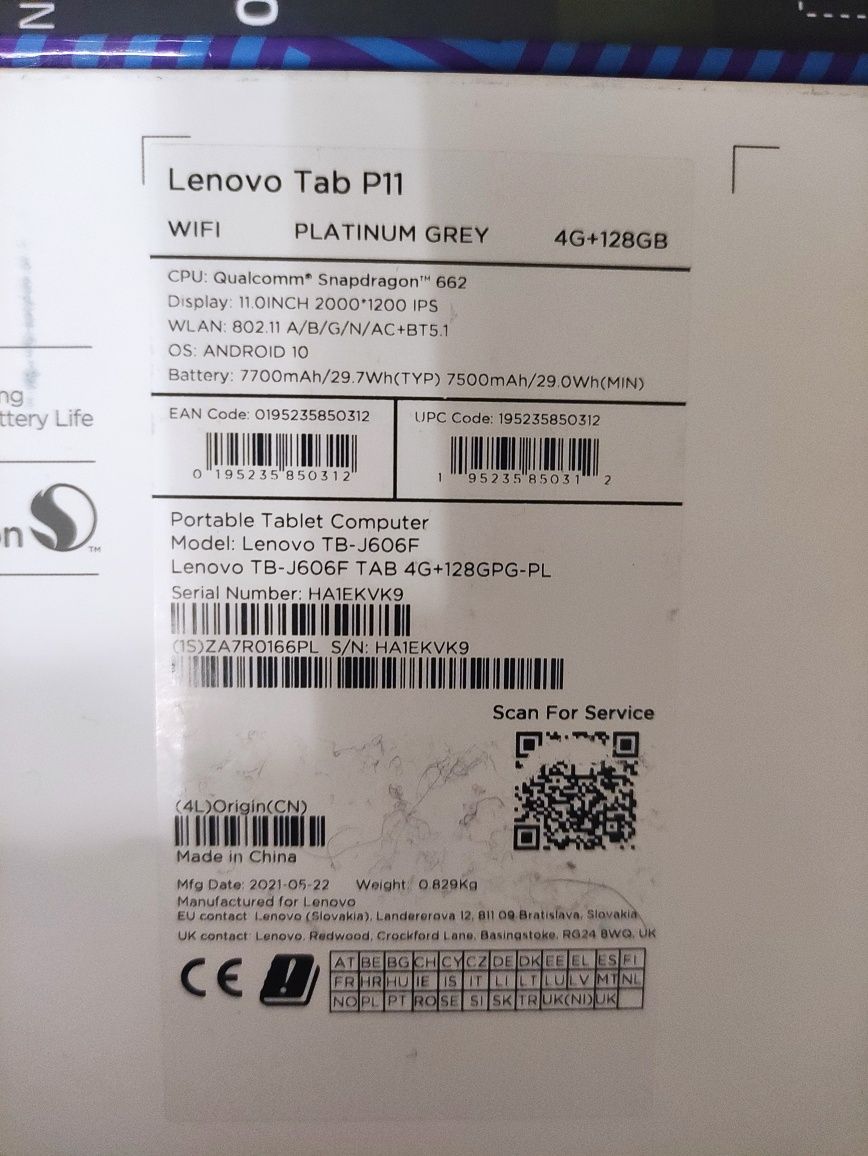 Tablet Lenovo Tab P11 + klawiatura