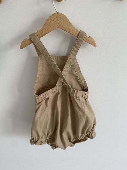 Kombinezon vrs len beżowy szelki 80 jak newbie