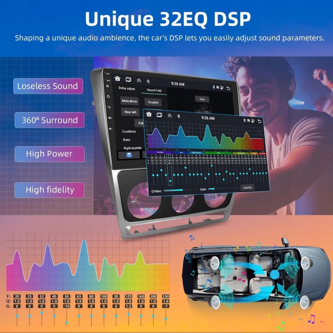 Radio 2 din Android 4/64 Skoda Octavia 2 DSP GPS Kamera