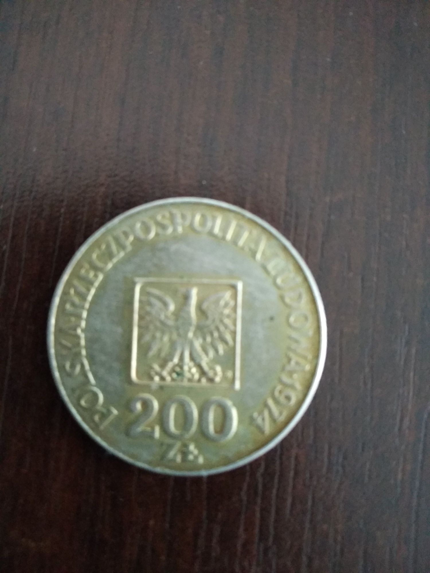 Moneta 200 zł z 1974 r xxx lat prl