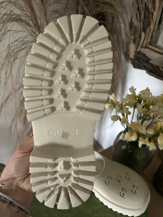 Beżowe klapki damskie Gucci Crocs platformy buty gumowe 38/39 NOWE