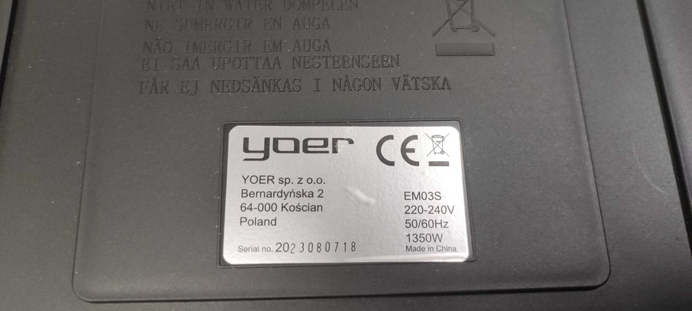 Ekspres do kawy Ciśnieniowy Yoer 1,7L 20bar 1350W -Komis MADEJ Dębica