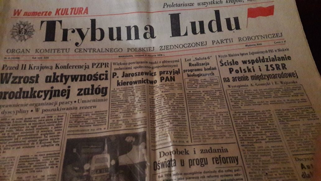 Trybuna Ludu stara fazeta 78r. Cala kompletna.