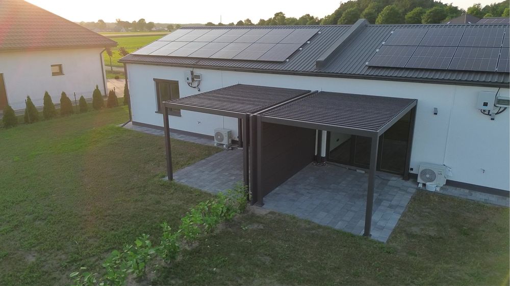 Pergola ogrodowa 4x3 m – elektryczny dach + LED RGB – antracyt