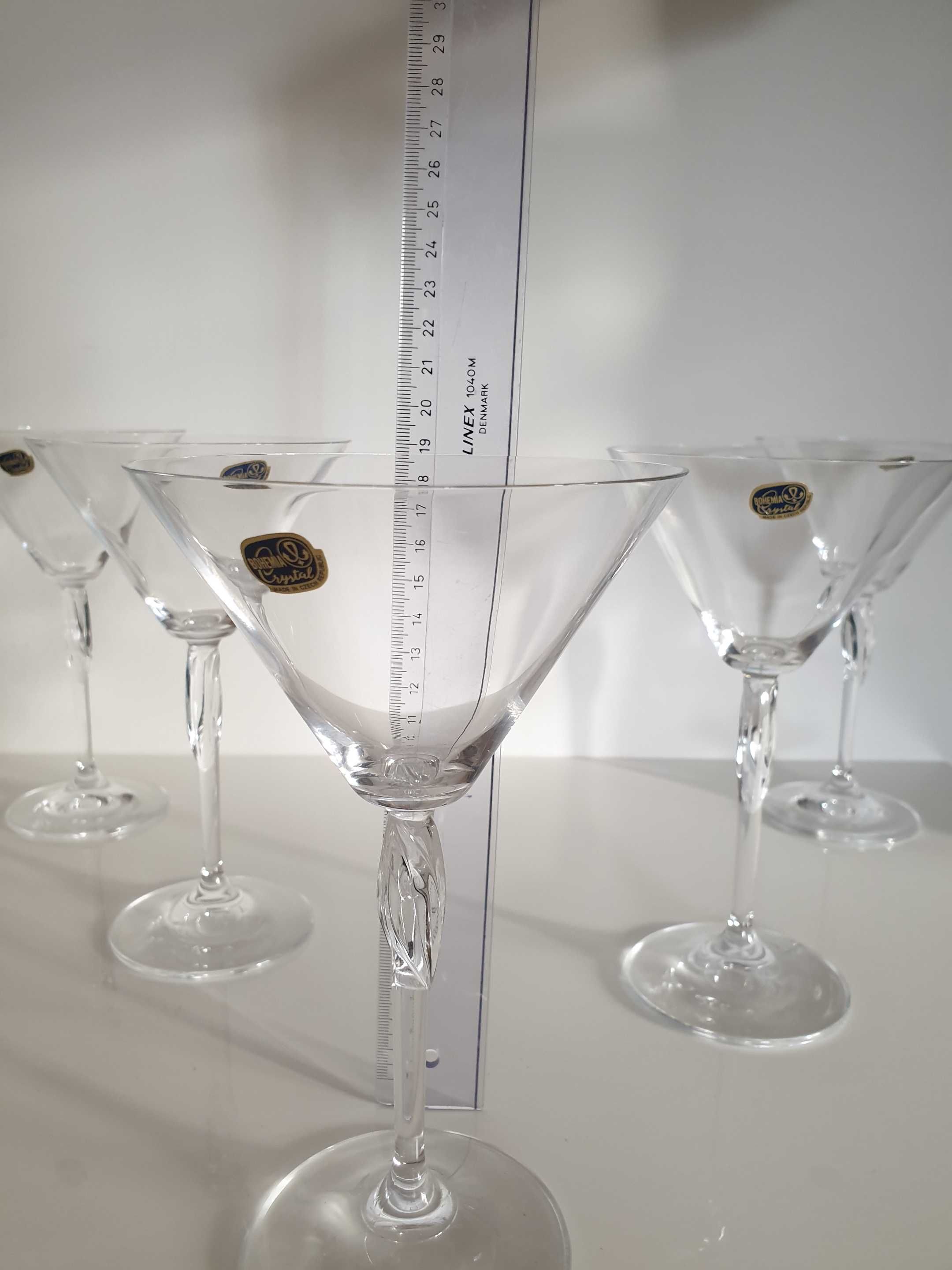 Kieliszki kryształowe Bohemia Crystal do martini 5 sztuk piękne art