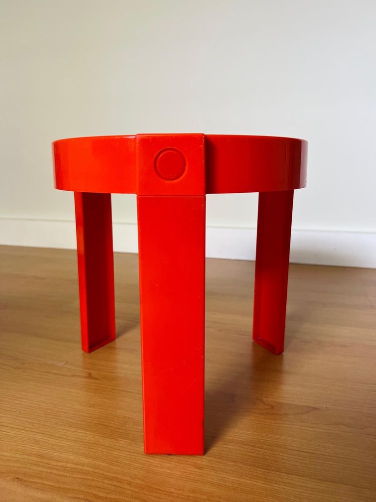 Mesa de apoio vermelha anos 70 Prisunic